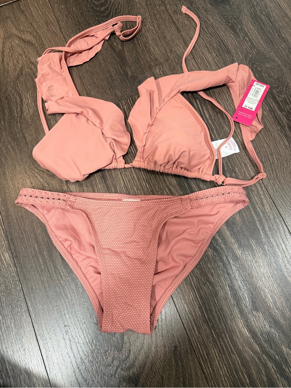 Target Pink Ruffle Triangle Bikini Set